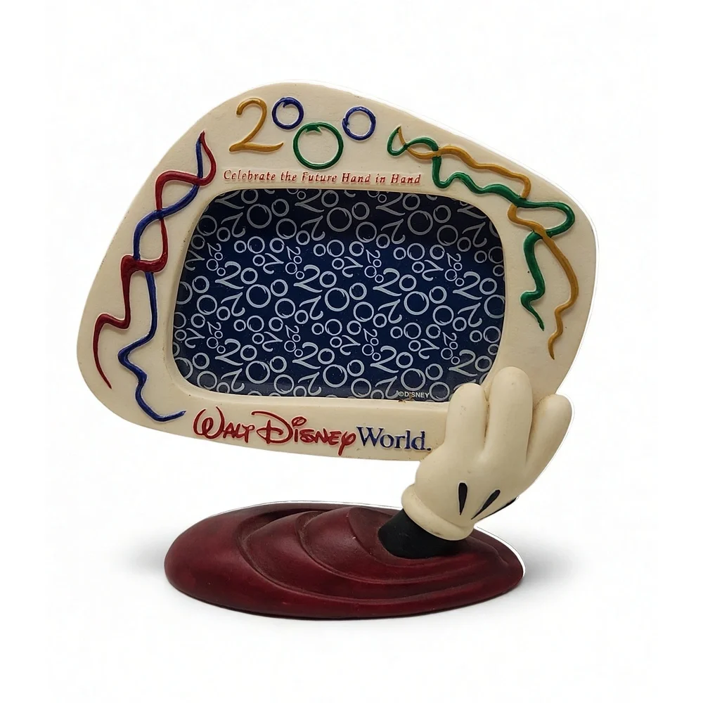 Disney 2000 Picture Frame Celebrate Future Hand in Hand Resin Mickey Collectible